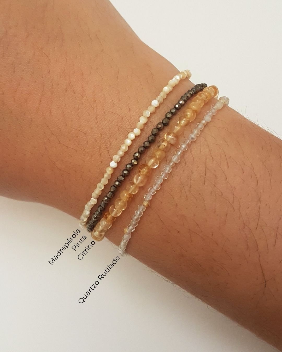 PULSEIRA PIRITA PEDRAS LAPIDADAS 2MM