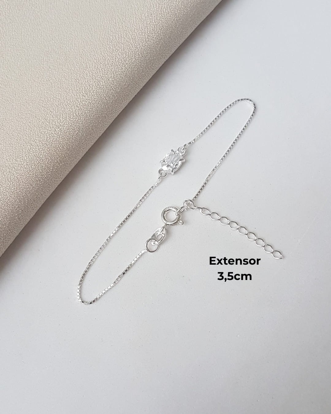 PULSEIRA ZIRCÔNIA OVAL FIXA PRATA 925